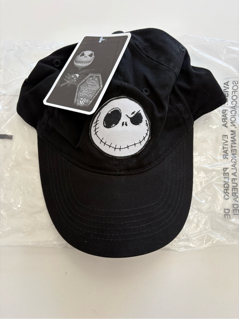 Disney Black Jack Skellington Embroidered Baseball Cap
